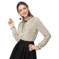 thumbnail image 2 of INSPIRE CHIC Blouse à Col à Volants Noué pour Femme Manches Longues Hauts, 2 of 6