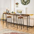 thumbnail image 4 of HOOBRO Bar Stools, Set of 2 Bar Chairs, Kitchen Round Height Stools with Footrest, Breakfast Bar Stools, Sturdy Steel Frame, for, 4 of 9