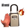 thumbnail image 4 of Key Lock Box , Wall Mounted Aluminum Alloy Key Safe Box Weatherproof 4 Digit Combination Keys Storage Lock Boxes ,Built to Last, 4 of 6