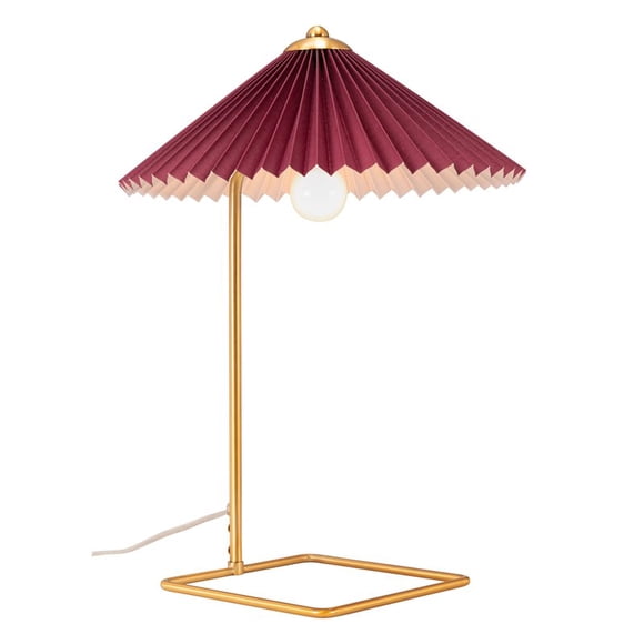 ZUO Charo Modern 1-Light Table Lamp in Red & Gold