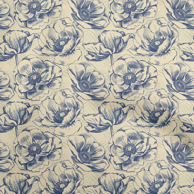 oneOone Georgette Viscose Beige Fabric Floral Craft Projects Decor Fabric Printed By The Yard 42 Inch Wide