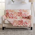 thumbnail image 1 of CHOK Floral Patchwork Reversible Washable Pet Furniture Protector  (54” Love Seat  Gray / Aqua), 1 of 7