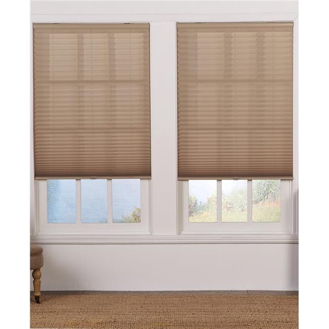 Cordless Light Filtering Pleated Shade, Camel - 58 x 64 in.