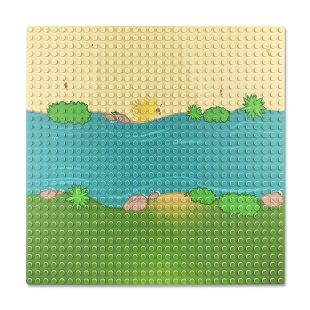 pitrice Building Bricks Baseplate Toddlers Flat Base Plate Block Toy Board for Adults Children Playset Decor Replacement Parts Presents Grass Type 1