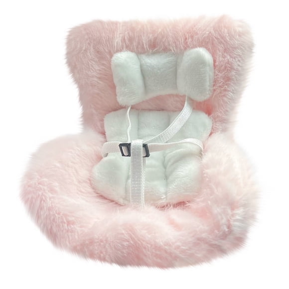 Doll Car Seat Car Seat for 17cm Dolls with Soft Furry Cushion,Car Seat with Soft Furry Cushion, Air Vent Clip, Decoration for 17cm Plush Dolls, Gift for Lebubus Fans and Doll Collectors(No Doll)