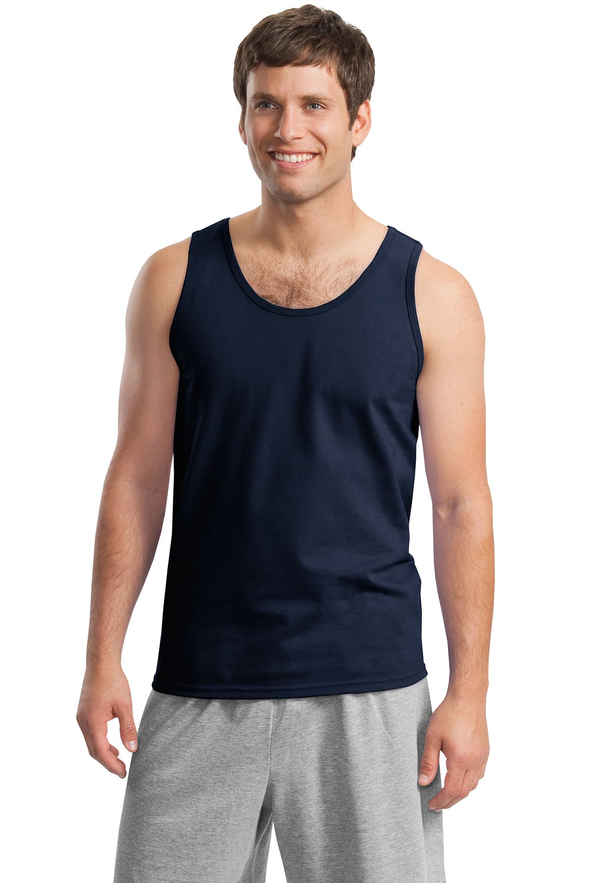 Gildan Men's 100 Percent Cotton U Neck Tank Top. 2200