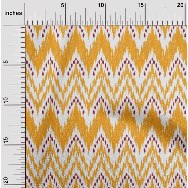 oneOone Georgette Viscose Fabric Chevron Ikat Decor Fabric Printed BTY 42 Inch Wide