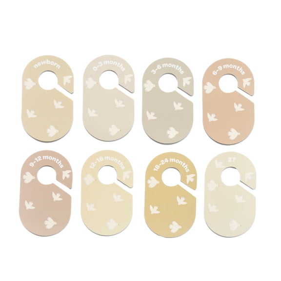 3 Sprouts Séparateurs de Garde-Robe pour Bébé (Nouveau-Né à 24 Mois) – Ensemble de 8 - Oiseau