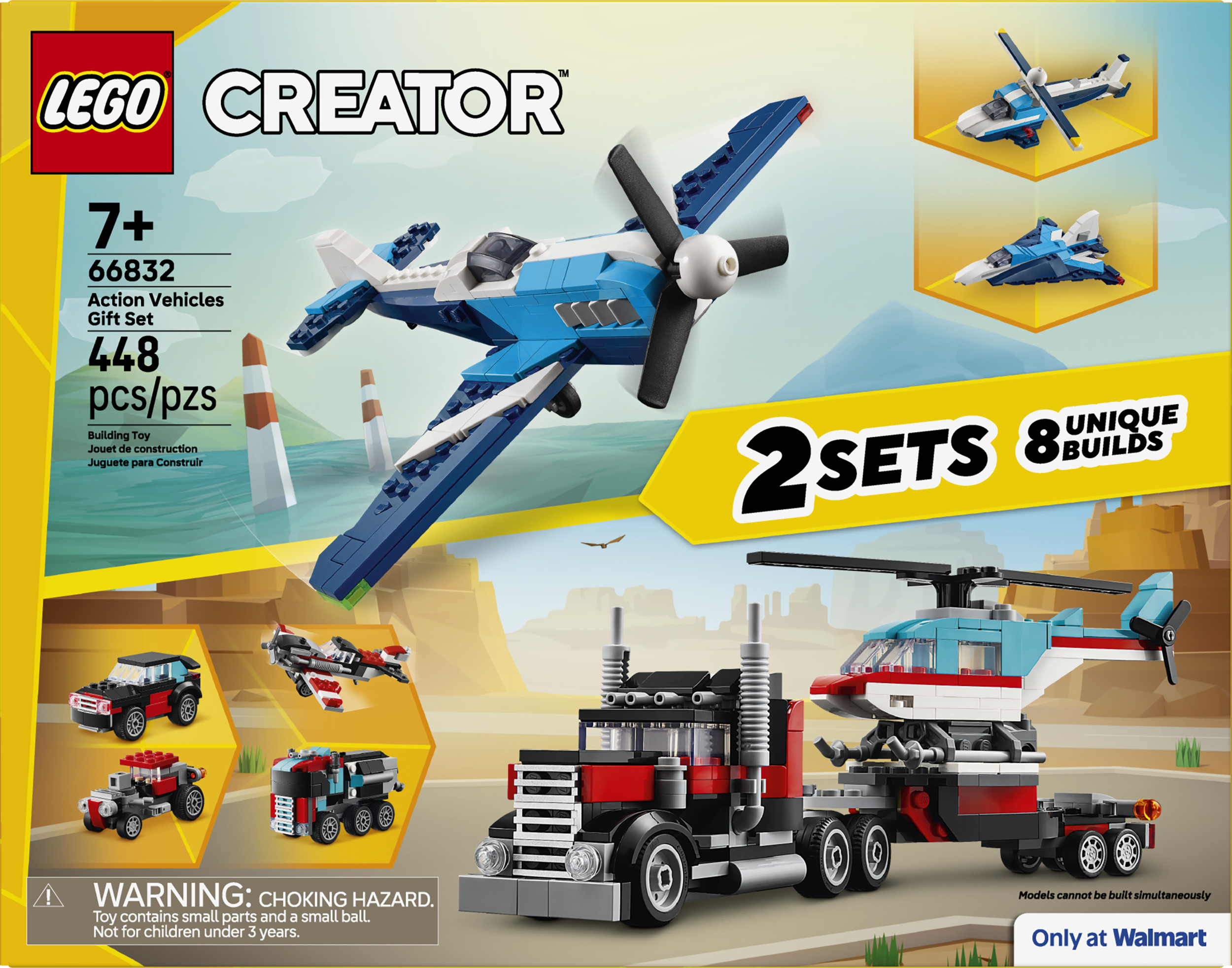 LEGO Creator Action Vehicles Gift Set - Building Toys for Boys & Girls, Ages 7+ - Toy Truck, Helicopter & Plane - Gift for Birthdays - 66832