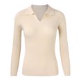 thumbnail image 4 of Women Solid Color Knitted Sweater Bottoming Turtleneck Sweater Tops, 4 of 7