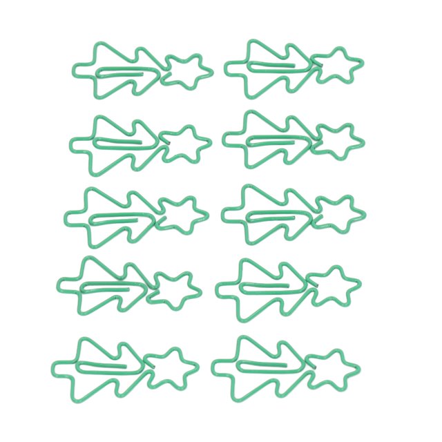 Clips de Papier en Forme, Processus de Galvanoplastie de Forme d'Arbre de Noël 100 Pcs Clips de Papier Mignons pour la Classification de Fichier