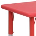 thumbnail image 3 of 24''W x 48''L Rectangular Red Plastic Height Adjustable Activity Table, 3 of 9