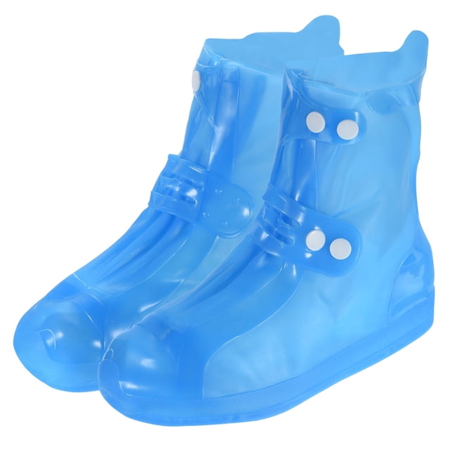 Unique Bargains Couvre-Chaussures Imperméables en Silicone Réutilisables et Pliables 32x22,5 cm, Surchaussures Imperméables, Bleu