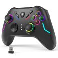 thumbnail image 1 of Wireless Gaming Controller - 2.4G Connectivity For Windows (7/8/10/11) & Compatible With Nintendo Switch, Steam Deck - 9 Color LED Light, Turbo Function, Adjustable Vibration, Headphone Jack, 1 of 6