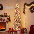 thumbnail image 4 of Gymax 7.5ft Pre-lit Pencil Snow Flocked Pencil Christmas Tree Holiday Decoration, 4 of 10