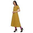 thumbnail image 2 of Moomaya Longues Robes Tuniques en Coton Imprimé à Manches Courtes avec Fente avant pour Femmes, 2 of 6