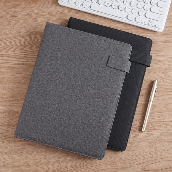 Professional A4 Padfolio with Zipper Closure - Multi-Function Business Binder for Meetings & Conferences