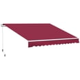 thumbnail image 1 of Outsunny Auvent Rétractable 12 Pieds x 8 Pieds Auvents de Patio Abri Pare-Soleil Rouge, 1 of 9