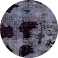 thumbnail image 1 of Ahgly Company Indoor Round Abstract Black Abstract Area Rugs, 4' Round, 1 of 6