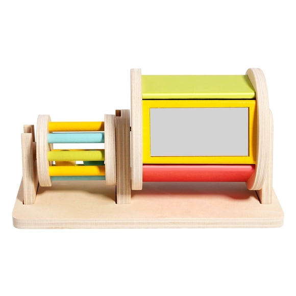 Hearth & Gear Montessori Rotating Toy Drum Educational Toy With Roller Rolling Textile Drum For 2 Years Old Rotating Drum Baby Toy Baby Wooden Toy Animals for Kids 3-5 Alphabet Board Game Kids Makeup