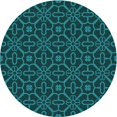 thumbnail image 1 of Ahgly Company Tapis d'Intérieur Ronds Transitionnels Lavables à la Machine Vert Sarcelle Profond, 6 Pieds Rond, 1 of 7
