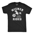 thumbnail image 1 of T-shirts Amusants pour Hommes Wiener Rides Sarcastic Dog Graphic Novelty for Men (Heahter Black - Wiener Rides) - 3TG, 1 of 3