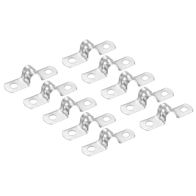 Unique Bargains 10mm Rigid Pipe Strap Clamp, 20 Pcs 304 Stainless Steel U-shape Tube Clip