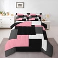 thumbnail image 1 of Erosebridal Pink Geometric Comforter Sets, Chic Rectangle Comforters & Duvets, Modern Fashion Reversible Bedding Comforter Set, Super Cozy Room Decorative, 2-Piece, 1 of 8