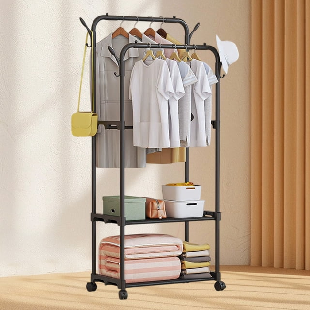 Chmadoxn Closet Organizers and Storage, Organization and Storage, With Shoe Rack Coat Rack Floor Storage Rack Household Dormitory Multifunctional Coat Rack floor standing coat and hat rack