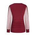 thumbnail image 4 of AherBiu Going out Tops for Women Mesh Sparkly Long Sleeve Shirts Deep V Neck Ruched Tunic Tops Blouse, 4 of 5
