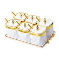 thumbnail image 2 of simhoa Divided Dried Fruit Plates Nuts Storage Tray Multipurpose for Cafe Shop Home White 6 Grids, 2 of 8