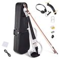 thumbnail image 1 of Yescom 4/4 Electric Violin Full Size Wood Silent Fiddle Musical Instrument Fittings Headphone White, 1 of 11