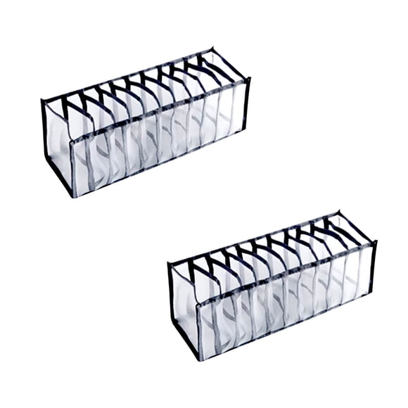 Mesh Underwear Storage Box, EDHITNR Foldable Closet Organizer Nylon Dresser Compartments, Ventilated Mesh Washable Underwear Organizers for Drawers Wardrobe Bed Bottom