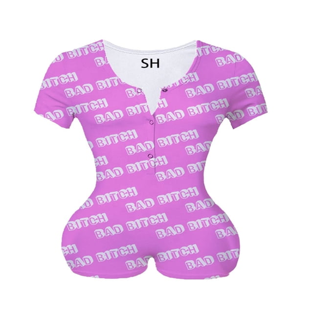 MesaSe Femmes V-Cou Bodycon Bouton Sleepwear Combinaison Shorts Rompers