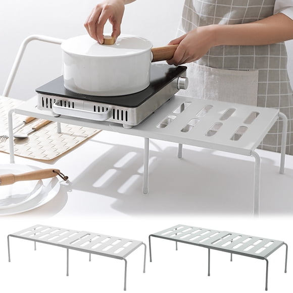 Bowayaoa Space Saving Retractable Shelf for Kitchen, Expandable Under Shelf Organizer, Adjustable Cabinet Shelf Storage Rack for Countertop