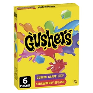 Gushers Fruit Flavoured Snacks, Variety Pack, Gluten Free, Kids Snacks, 6 Packets