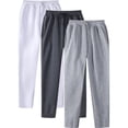 thumbnail image 1 of AherBiu 3PCS Sweatpants for Men Fleece Lightweight Drawstring Elastic Waisted Pants with Pockets Athletic Gym Running Trousers, 1 of 8
