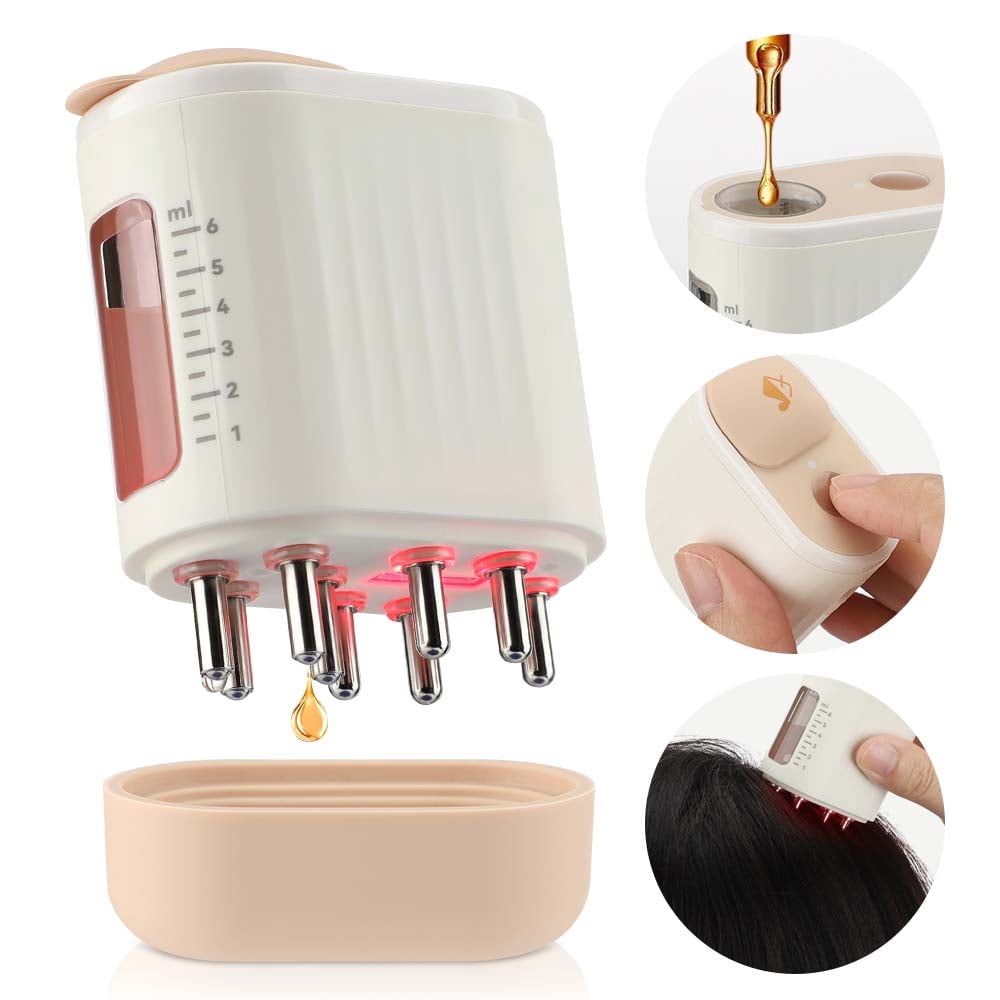 Hair Oil Applicator and Scalp Massager, Scalp Oil Applicator Head Massager with High Vibration, Electric Hair Massager Brush for Hair Treatment Growth Medicine Fluid Essential Oil