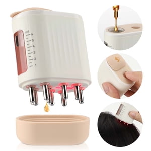 Hair Oil Applicator and Scalp Massager, Scalp Oil Applicator Head Massager with High Vibration, Electric Hair Massager Brush for Hair Treatment Growth Medicine Fluid Essential Oil