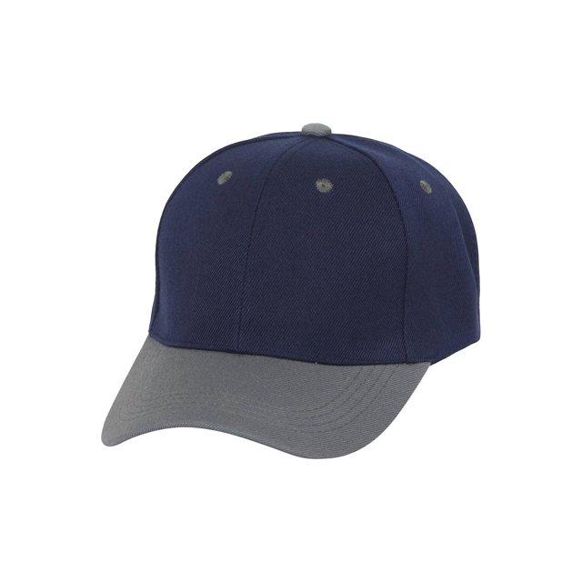 Two-Tone Adjustable Baseball Cap, Navy Gray