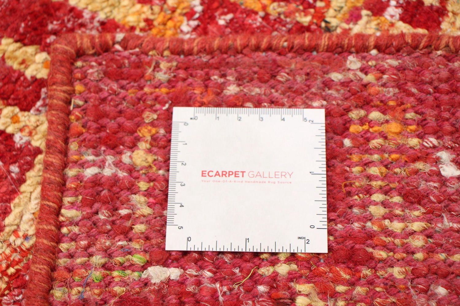 ECARPETGALLERY Tapis Noué à la Main pour Salon, Salle à Manger et Chambre à Coucher Contemporain Collection Sari Silk 5'0" x 7'10" en Rouge