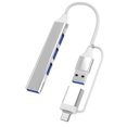 thumbnail image 1 of Riwcyla Type C to USB 3.0 Hub 4 Ports 4,in,1 Docking Station Ultra Slim USB Splitter and Play Compatible with MacBook ProAir Surface Pro XPS PC Flash Drive, 1 of 6