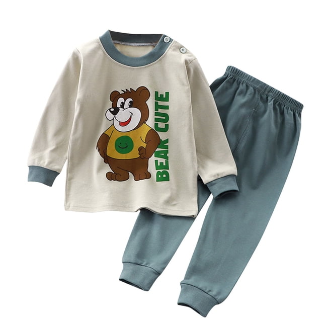 Pisexur Tenue d'Automne pour Bébé Fille Garçon, Ensemble de Pyjama pour Tout-Petits Garçons Filles, Mode Décontractée, Floral, Col Rond, Manches Longues, Chandail à Enfiler et Pantalon, Tenue de Nuit, Ensemble 2 Pcs pour Enfants, 3 Mois à 6 Ans