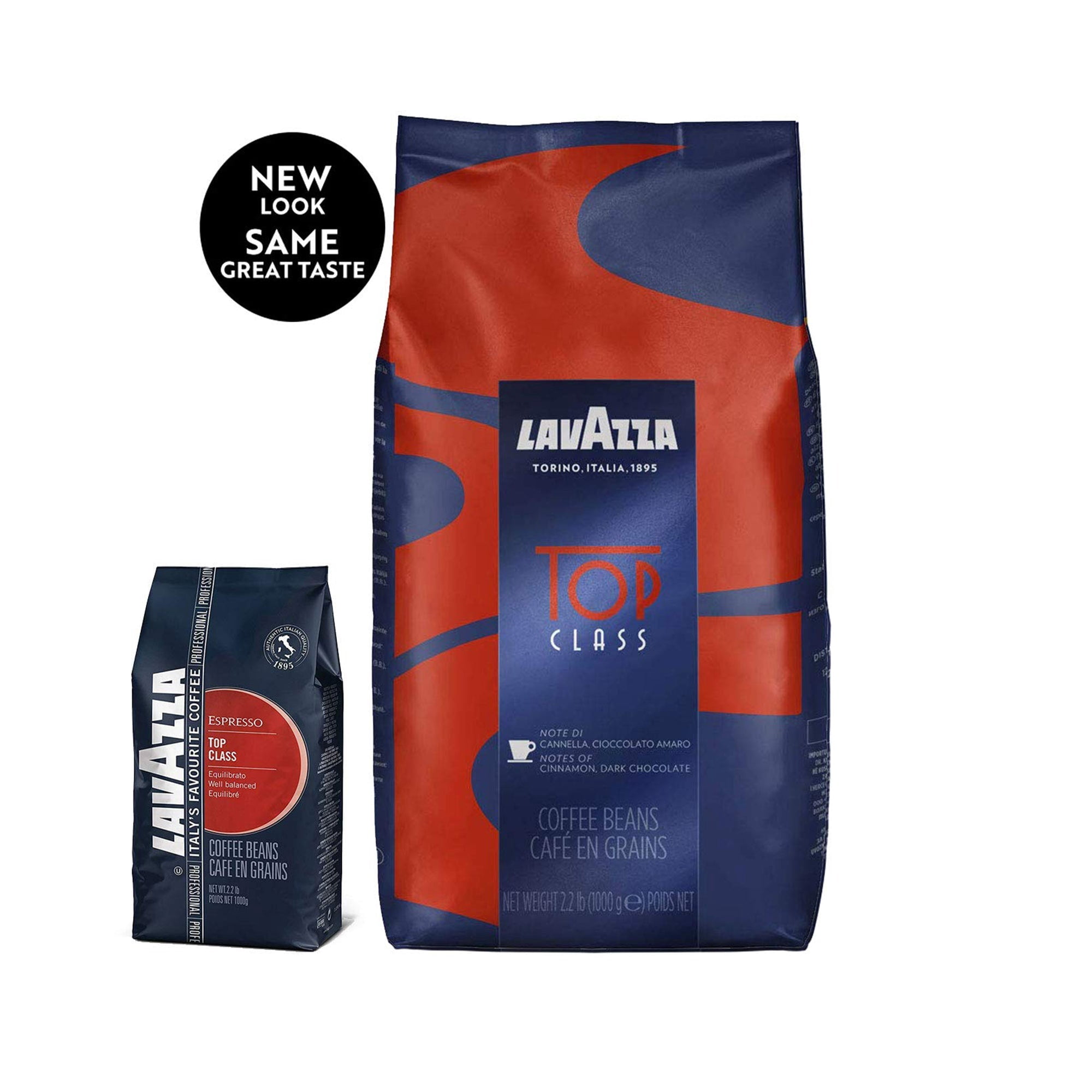 Lavazza Top Class Whole Bean Coffee Blend, Medium Espresso Roast Bag, 2.2 Pound (Pack of 6), Authentic Italian, Blended and roasted in Italy