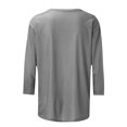 thumbnail image 5 of Xihbxyly Hauts Grande Taille pour Femmes Manches 3/4 T-shirt Imprimé Col Rond de Pâques Manches 3/4 Chandail Col Rond Cadeau de Vacances, 5 of 5