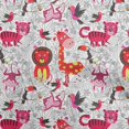 thumbnail image 1 of oneOone Cotton Cambric Light Red Fabric Cute Animal Fabric For Sewing Printed Craft Fabric By The Yard 56 Inch Wide, 1 of 4