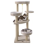 Gymax Carpeted Tour Cat Tree 51'' avec des perches en peluche Comfy