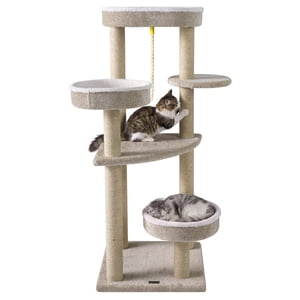 Gymax Carpeted Cat Tree 51'' Cat Tower w/ Comfy Plush Perches Scratching Posts