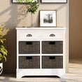 thumbnail image 3 of Armoire de Rangement avec Paniers - Armoire d'Accent avec Tiroirs Armoire en Rotin Blanc, 3 of 9