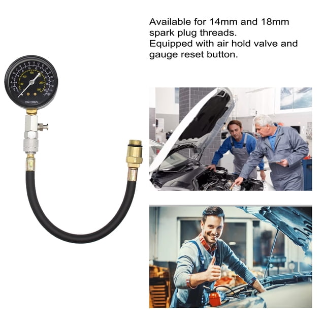 Repairing Engine Cylinder Compressions Tester Kit 0-300PSI Pressure Gauge Check Test Tool Automotive Repairing Tool